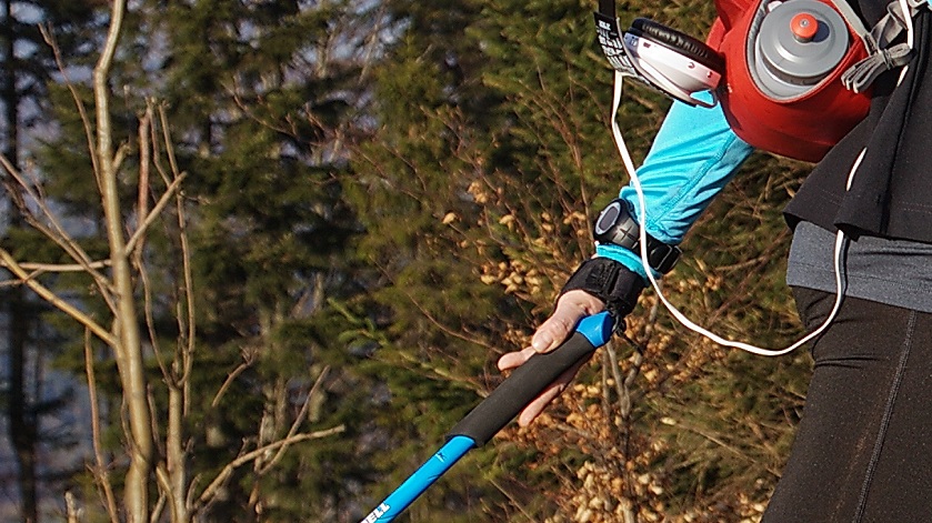 wypuszczenie kija w koncowej fazie kroku nordic walking