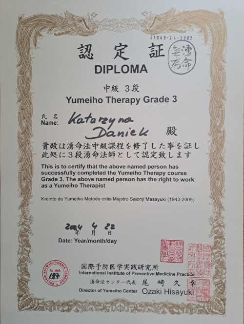 Dyplom yumeiho